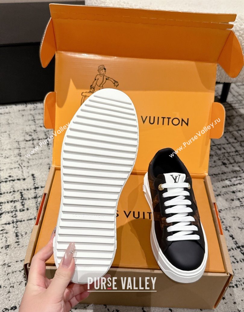 Louis Vuitton Time Out Sneakers in Leather with Side LV Black 2025 1AIEFC (MD-251022107)