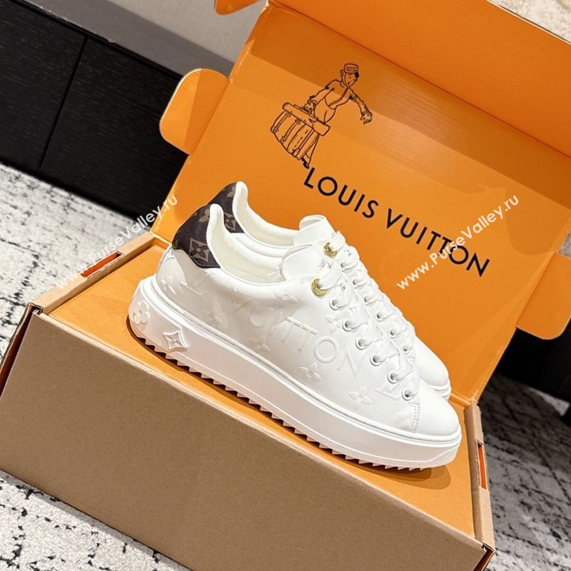 Louis Vuitton Time Out Sneakers in Debossed Leather White 2025 1AAP6O (MD-251022108)