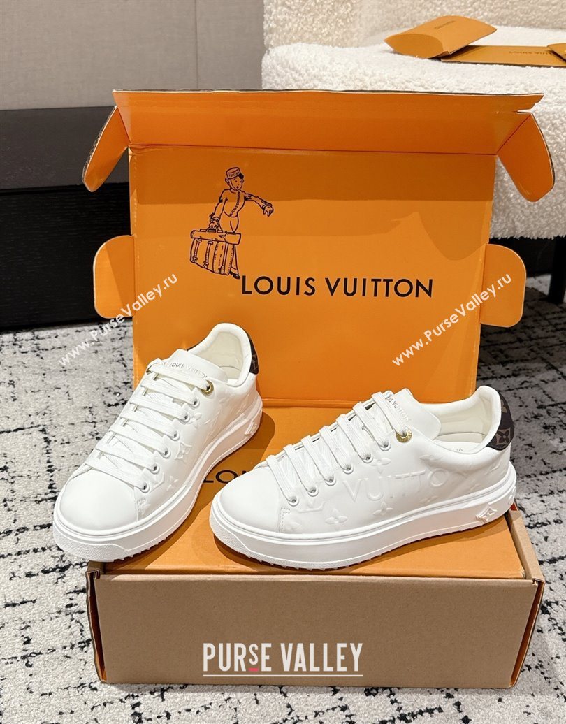 Louis Vuitton Time Out Sneakers in Debossed Leather White 2025 1AAP6O (MD-251022108)