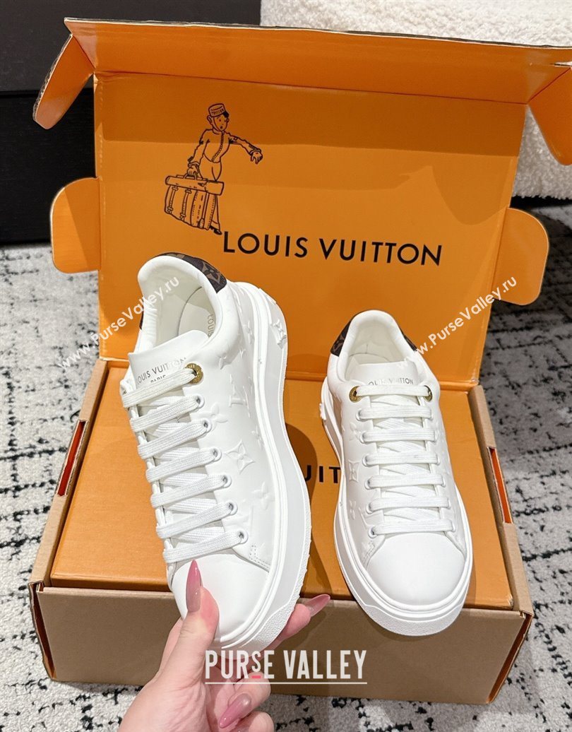Louis Vuitton Time Out Sneakers in Debossed Leather White 2025 1AAP6O (MD-251022108)