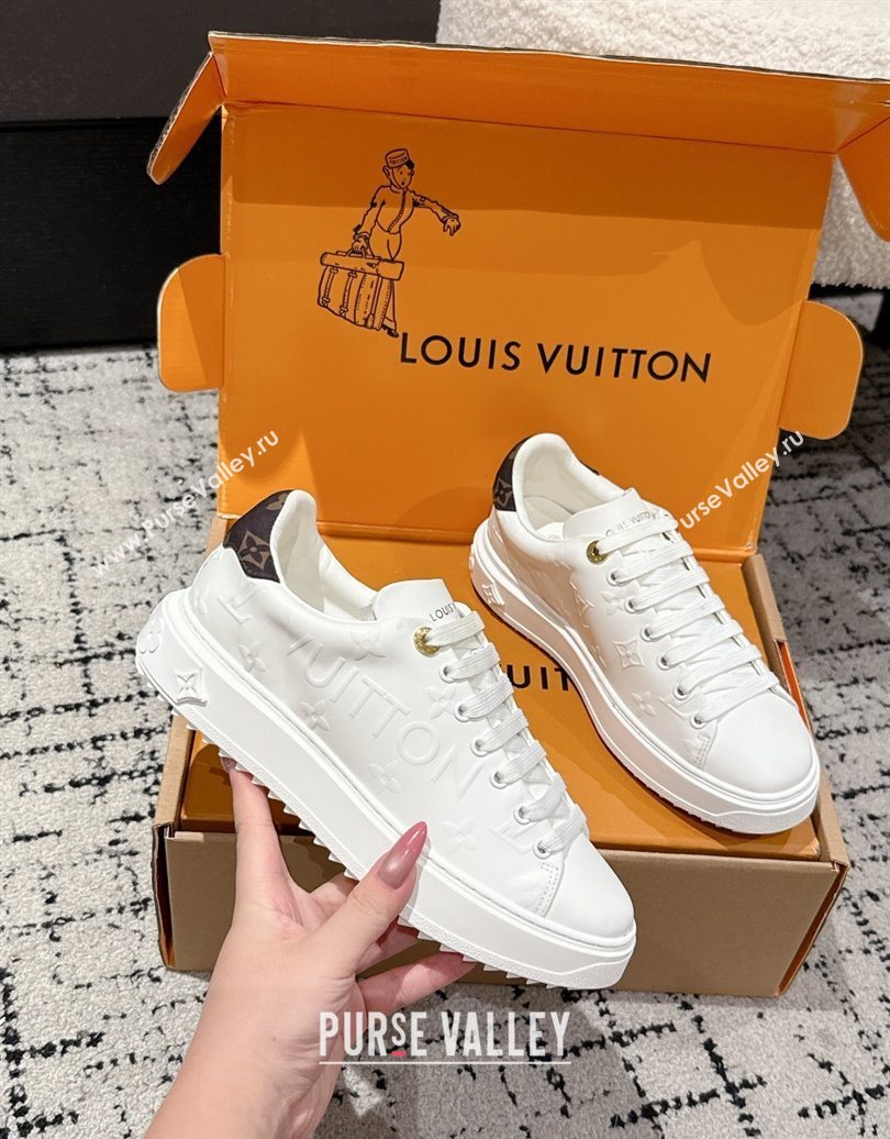 Louis Vuitton Time Out Sneakers in Debossed Leather White 2025 1AAP6O (MD-251022108)