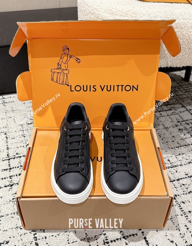 Louis Vuitton Time Out Sneakers in Debossed Leather Black 2025 1AAP6O (MD-251022109)