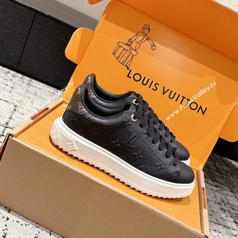 Louis Vuitton Time Out Sneakers in Debossed Leather Black 2025 1AAP6O (MD-251022109)