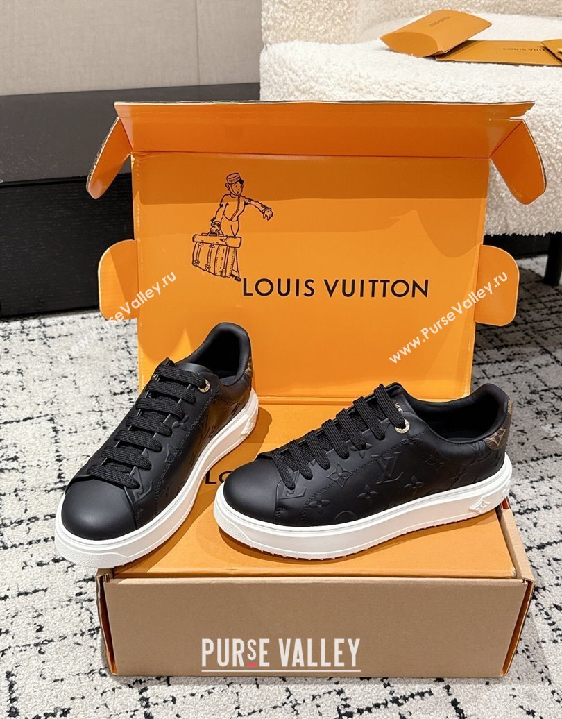 Louis Vuitton Time Out Sneakers in Debossed Leather Black 2025 1AAP6O (MD-251022109)