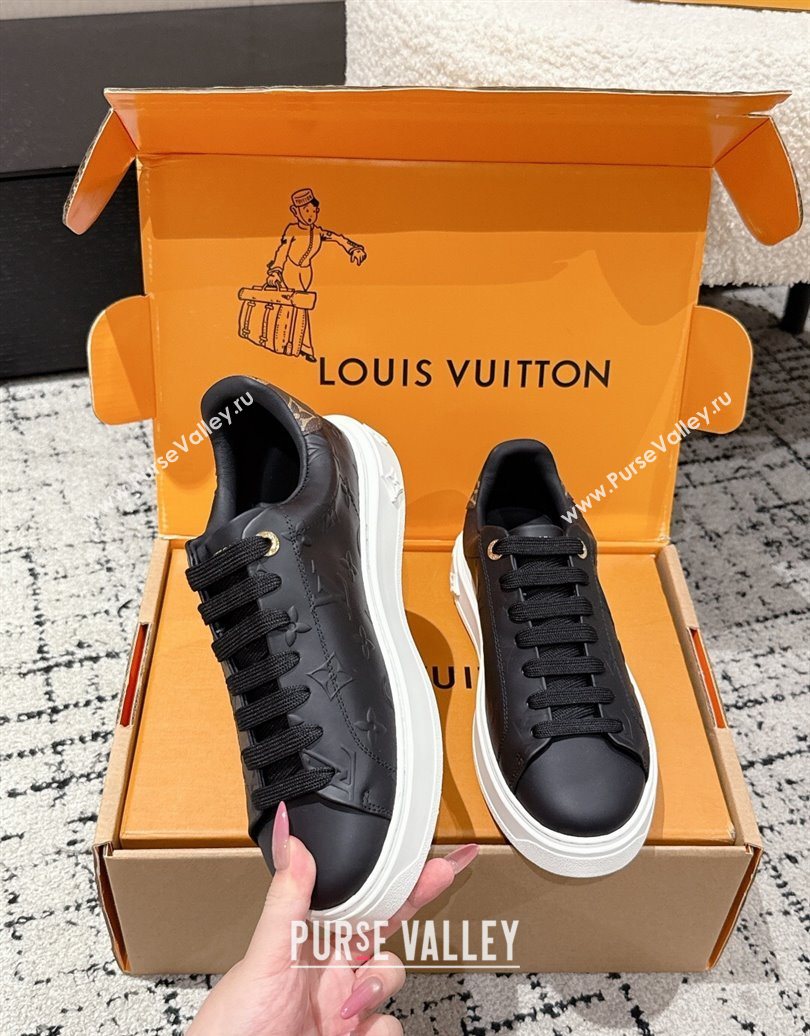 Louis Vuitton Time Out Sneakers in Debossed Leather Black 2025 1AAP6O (MD-251022109)