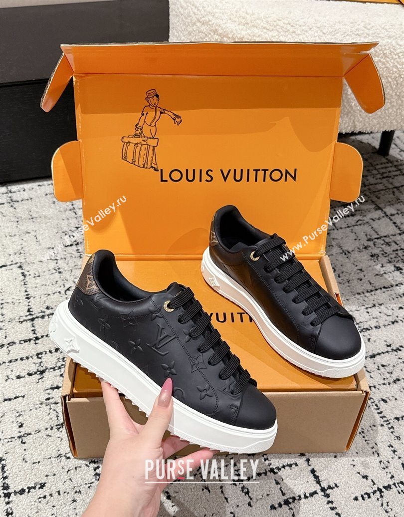 Louis Vuitton Time Out Sneakers in Debossed Leather Black 2025 1AAP6O (MD-251022109)
