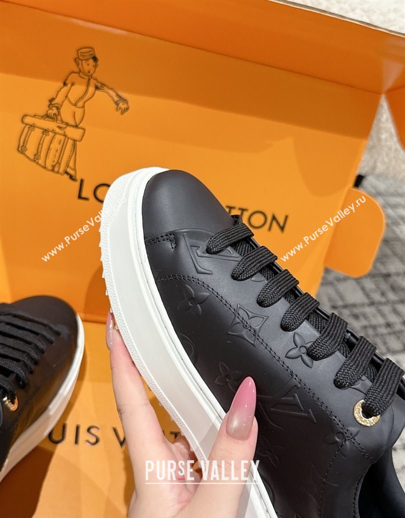 Louis Vuitton Time Out Sneakers in Debossed Leather Black 2025 1AAP6O (MD-251022109)