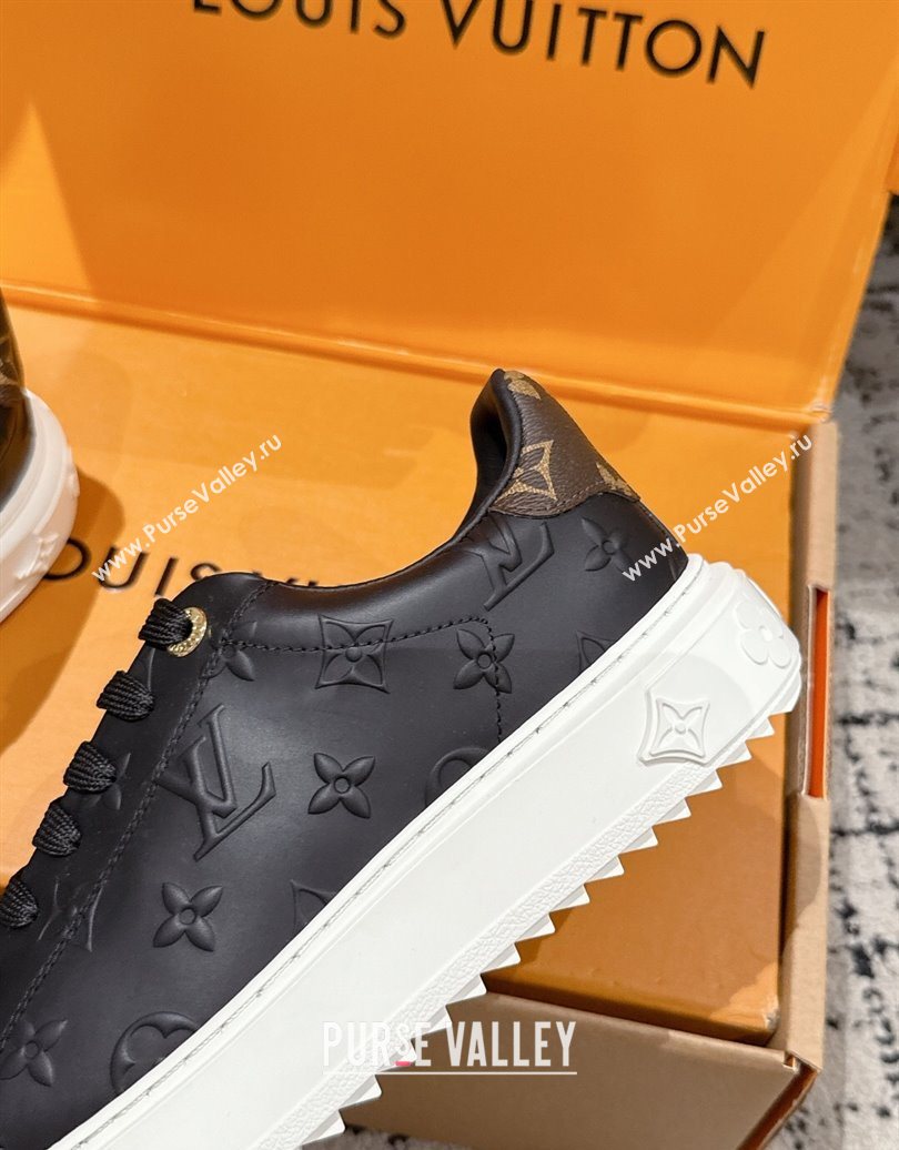 Louis Vuitton Time Out Sneakers in Debossed Leather Black 2025 1AAP6O (MD-251022109)