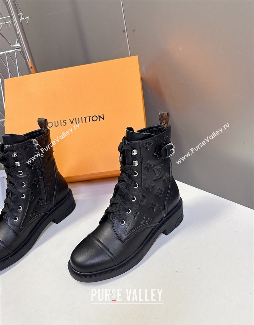 Louis Vuitton Citizen Flat Ranger Ankle Boots with Buckle in Monogram Leather Black 2025 1AIUQN (MD-251021090)