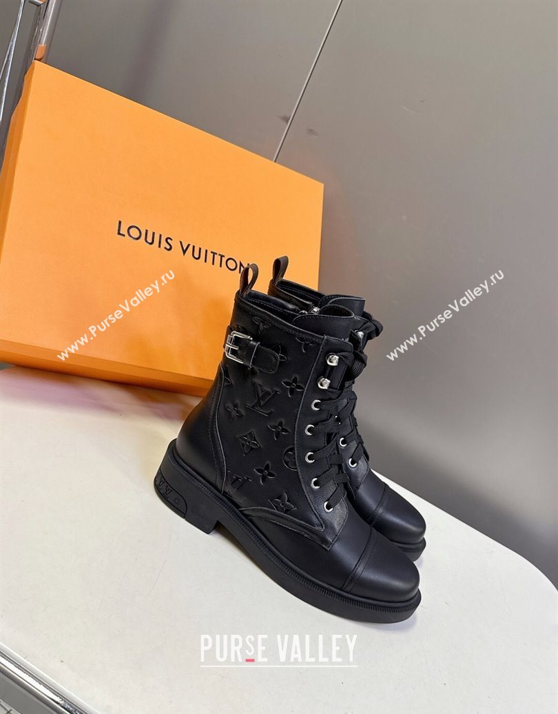 Louis Vuitton Citizen Flat Ranger Ankle Boots with Buckle in Monogram Leather Black 2025 1AIUQN (MD-251021090)