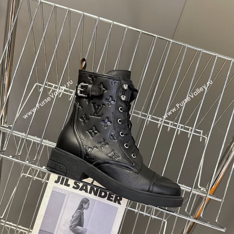 Louis Vuitton Citizen Flat Ranger Ankle Boots with Buckle in Monogram Leather Black 2025 1AIUQN (MD-251021090)