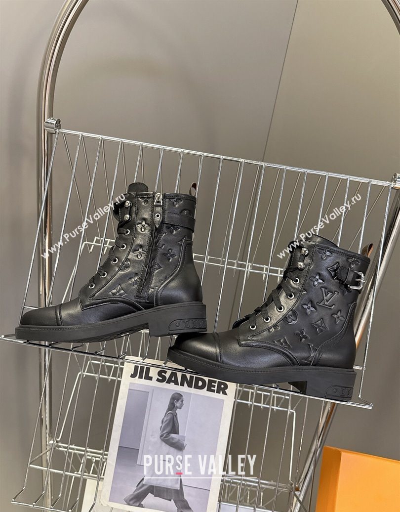 Louis Vuitton Citizen Flat Ranger Ankle Boots with Buckle in Monogram Leather Black 2025 1AIUQN (MD-251021090)