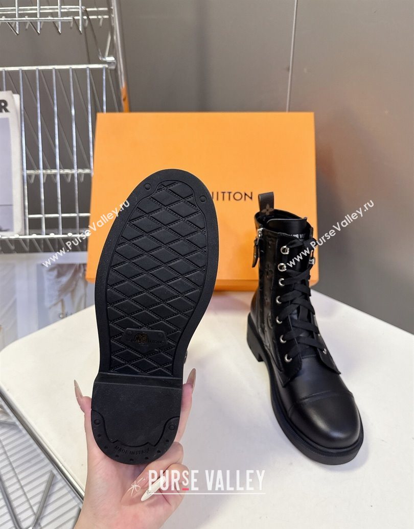 Louis Vuitton Citizen Flat Ranger Ankle Boots with Buckle in Monogram Leather Black 2025 1AIUQN (MD-251021090)