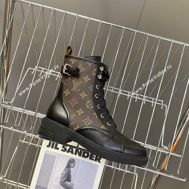 Louis Vuitton Citizen Flat Ranger Ankle Boots with Buckle in Monogram Canvas and Black Leather 2025 1AIUQN (MD-251021091)