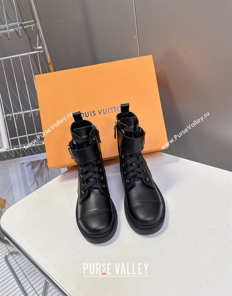 Louis Vuitton Citizen Flat Ranger Ankle Boots with LV Strap in Leather Black 2025 1AIUQN (MD-251021092)