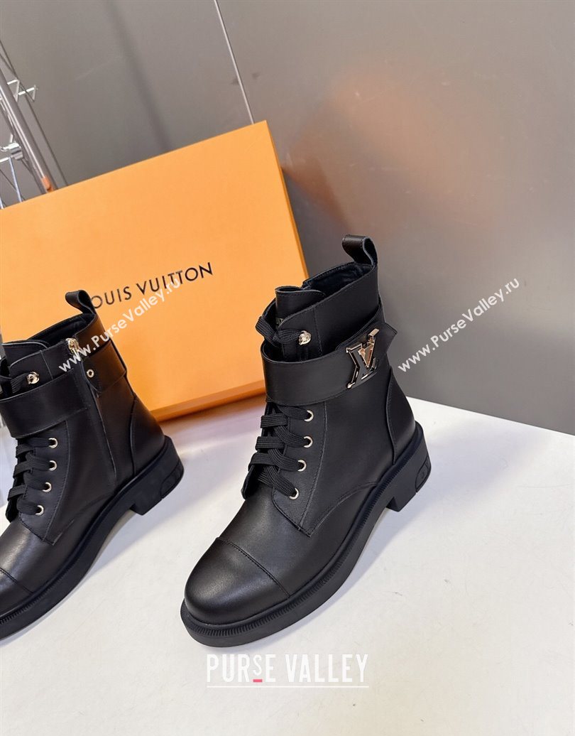 Louis Vuitton Citizen Flat Ranger Ankle Boots with LV Strap in Leather Black 2025 1AIUQN (MD-251021092)