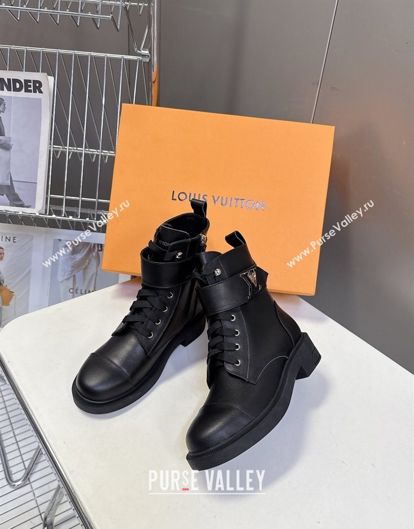 Louis Vuitton Citizen Flat Ranger Ankle Boots with LV Strap in Leather Black 2025 1AIUQN (MD-251021092)