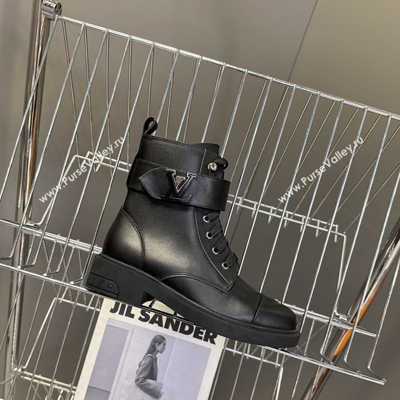 Louis Vuitton Citizen Flat Ranger Ankle Boots with LV Strap in Leather Black 2025 1AIUQN (MD-251021092)