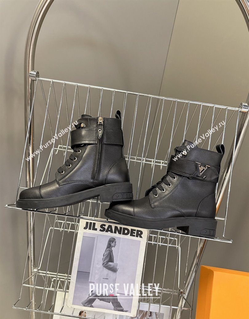 Louis Vuitton Citizen Flat Ranger Ankle Boots with LV Strap in Leather Black 2025 1AIUQN (MD-251021092)