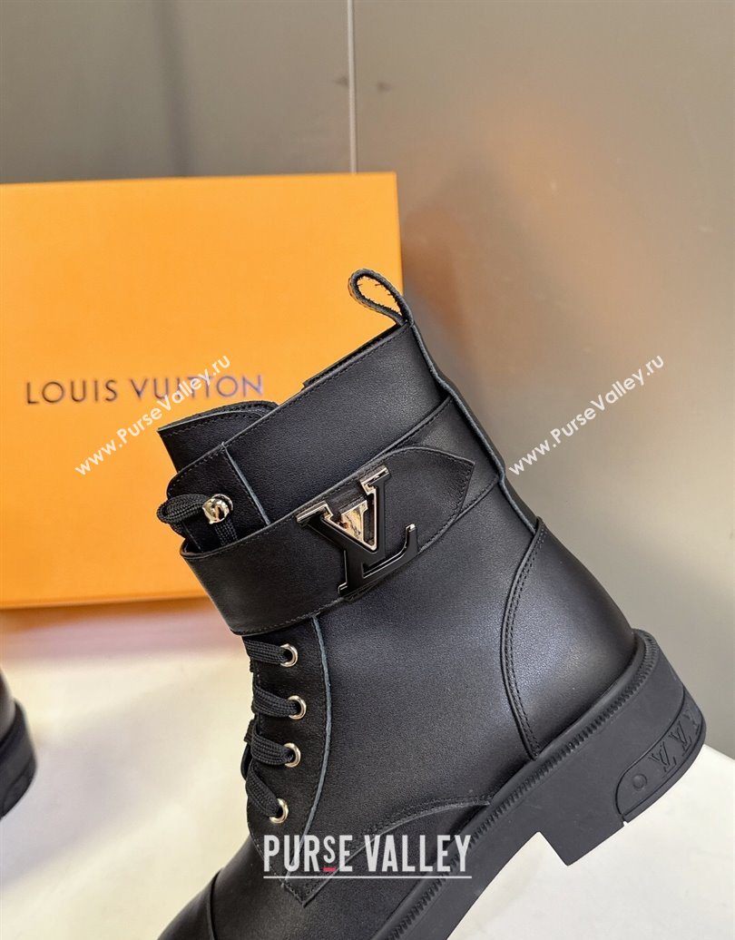 Louis Vuitton Citizen Flat Ranger Ankle Boots with LV Strap in Leather Black 2025 1AIUQN (MD-251021092)