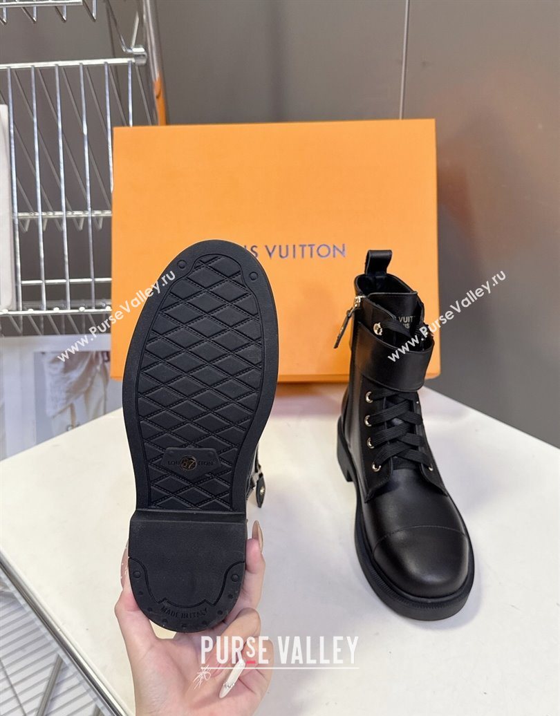 Louis Vuitton Citizen Flat Ranger Ankle Boots with LV Strap in Leather Black 2025 1AIUQN (MD-251021092)