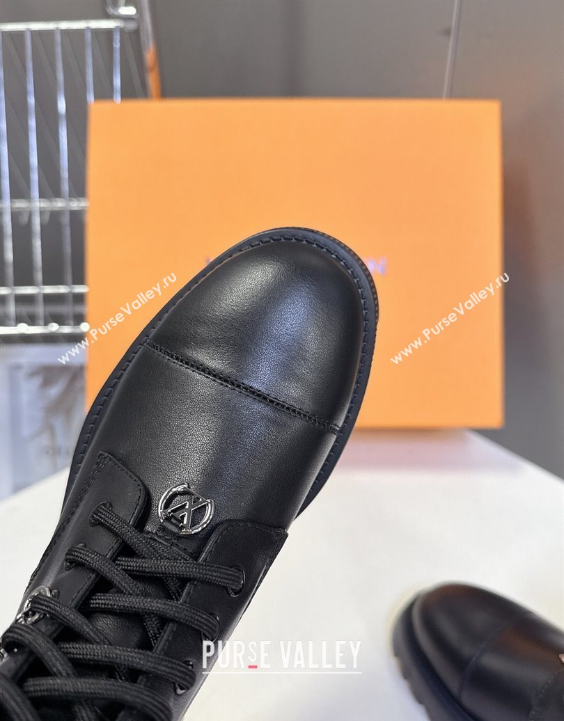 Louis Vuitton Citizen Flat Ranger Ankle Boots with Chain and Tag in Leather Black 2025 1AIUQN (MD-251021093)