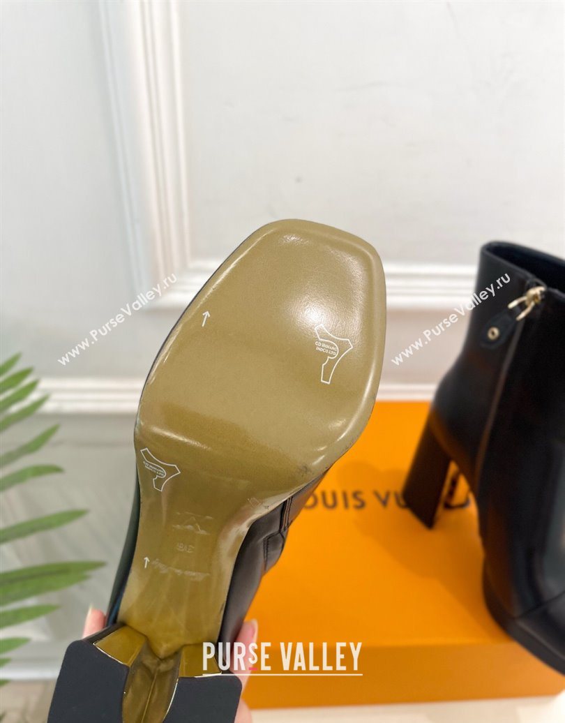 Louis Vuitton Swing Heel Platform Ankle Boots 11cm in Calf Leather Black 2025 1AID09 (MD-251021124)