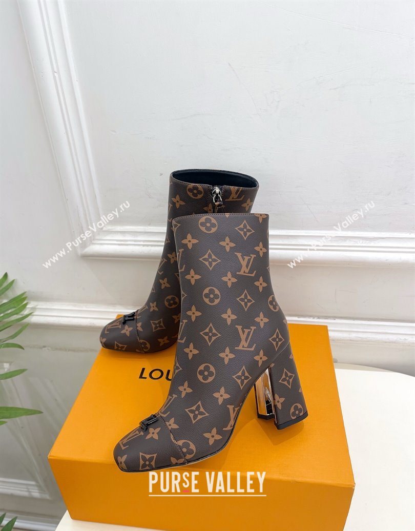 Louis Vuitton Swing Heel Ankle Boots 9cm in Monogram Canvas 2025 1AID092 (MD-251021130)