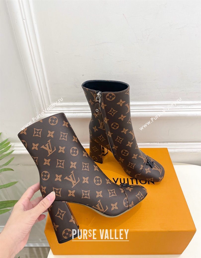 Louis Vuitton Swing Heel Ankle Boots 9cm in Monogram Canvas 2025 1AID092 (MD-251021130)