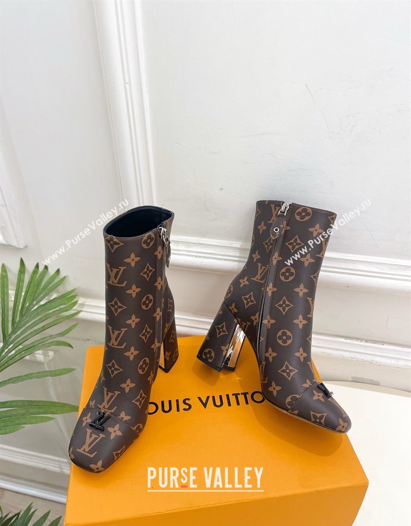 Louis Vuitton Swing Heel Ankle Boots 9cm in Monogram Canvas 2025 1AID092 (MD-251021130)