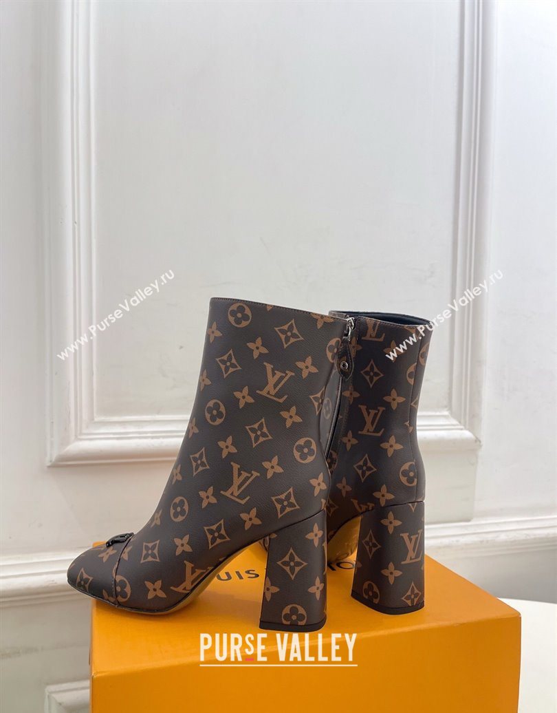 Louis Vuitton Swing Heel Ankle Boots 9cm in Monogram Canvas 2025 1AID092 (MD-251021130)