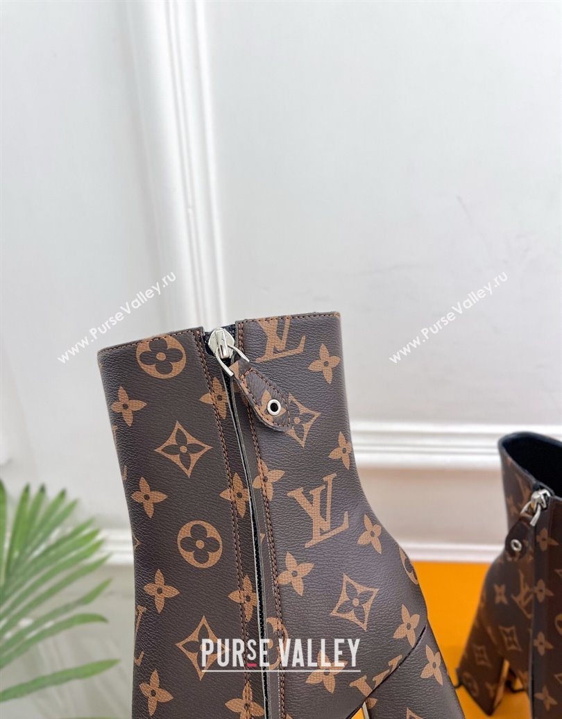 Louis Vuitton Swing Heel Ankle Boots 9cm in Monogram Canvas 2025 1AID092 (MD-251021130)