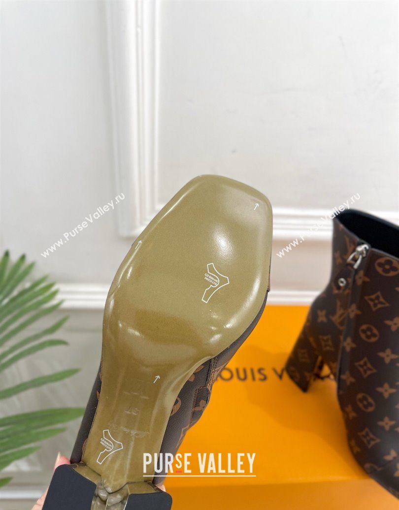 Louis Vuitton Swing Heel Ankle Boots 9cm in Monogram Canvas 2025 1AID092 (MD-251021130)
