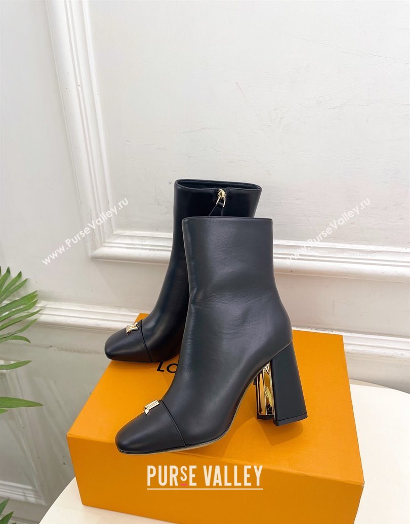 Louis Vuitton Swing Heel Ankle Boots 9cm in Calf Leather Black 2025 1AID092 (MD-251021128)