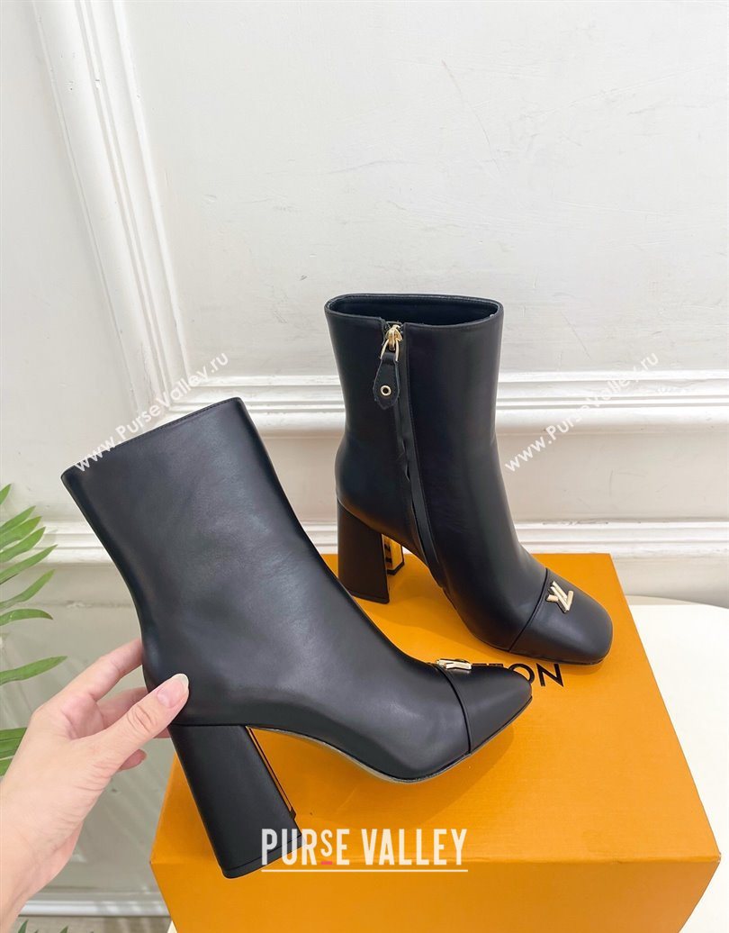Louis Vuitton Swing Heel Ankle Boots 9cm in Calf Leather Black 2025 1AID092 (MD-251021128)