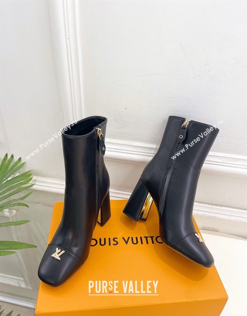Louis Vuitton Swing Heel Ankle Boots 9cm in Calf Leather Black 2025 1AID092 (MD-251021128)