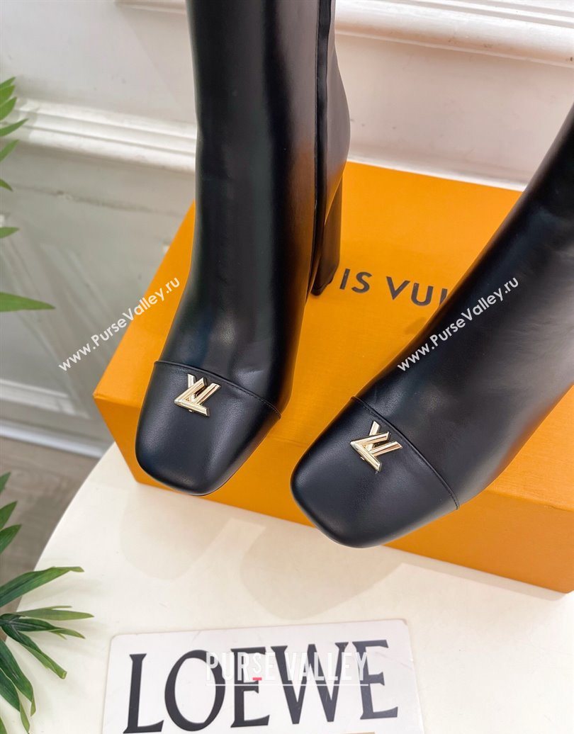 Louis Vuitton Swing Heel Ankle Boots 9cm in Calf Leather Black 2025 1AID092 (MD-251021128)