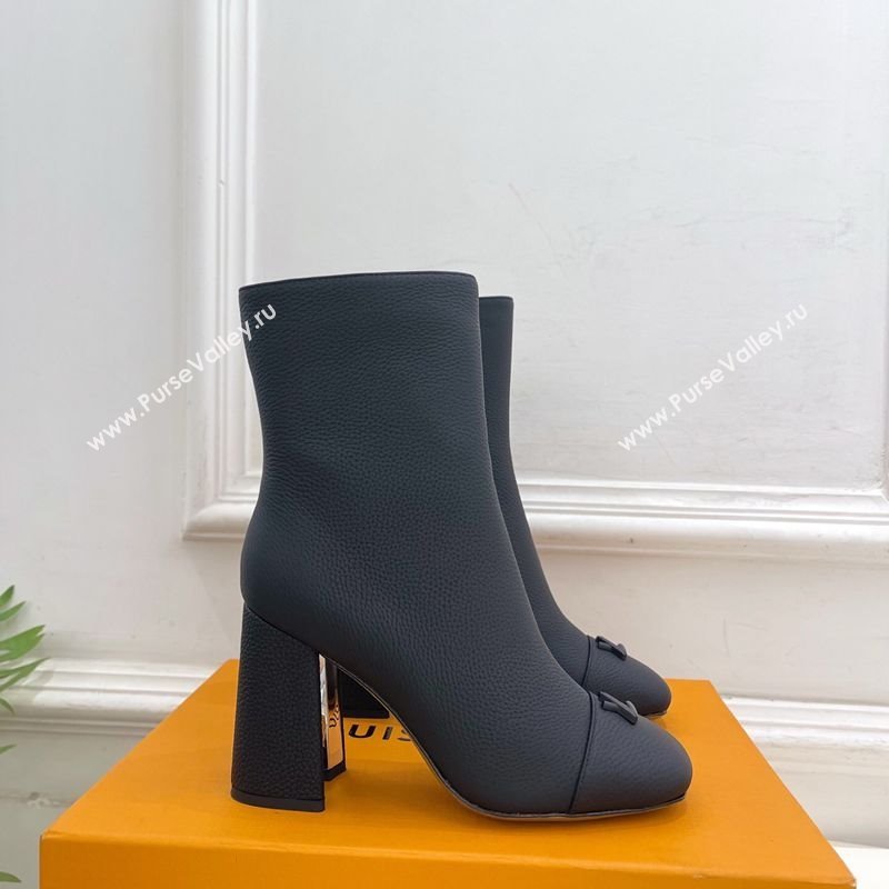 Louis Vuitton Swing Heel Ankle Boots 9cm in Matte Leather All Black 2025 1AID092 (MD-251021129)