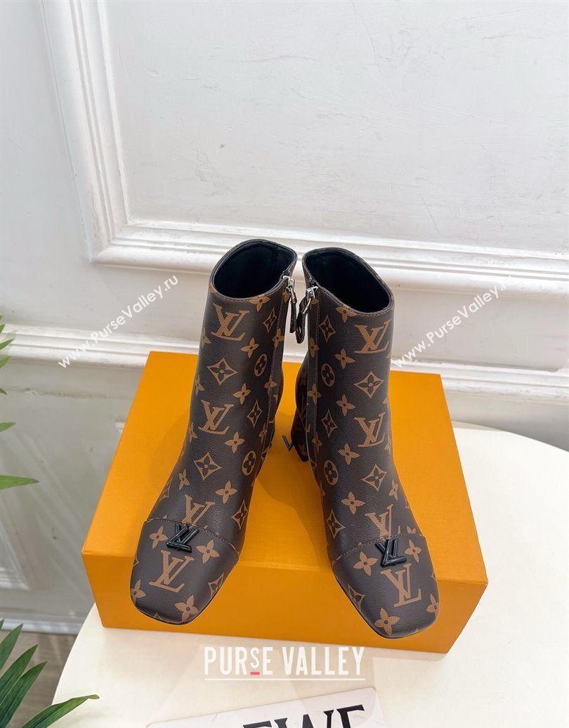 Louis Vuitton Swing Heel Ankle Boots 5.5cm in Monogram Canvas 2025 1AID092 (MD-251021134)