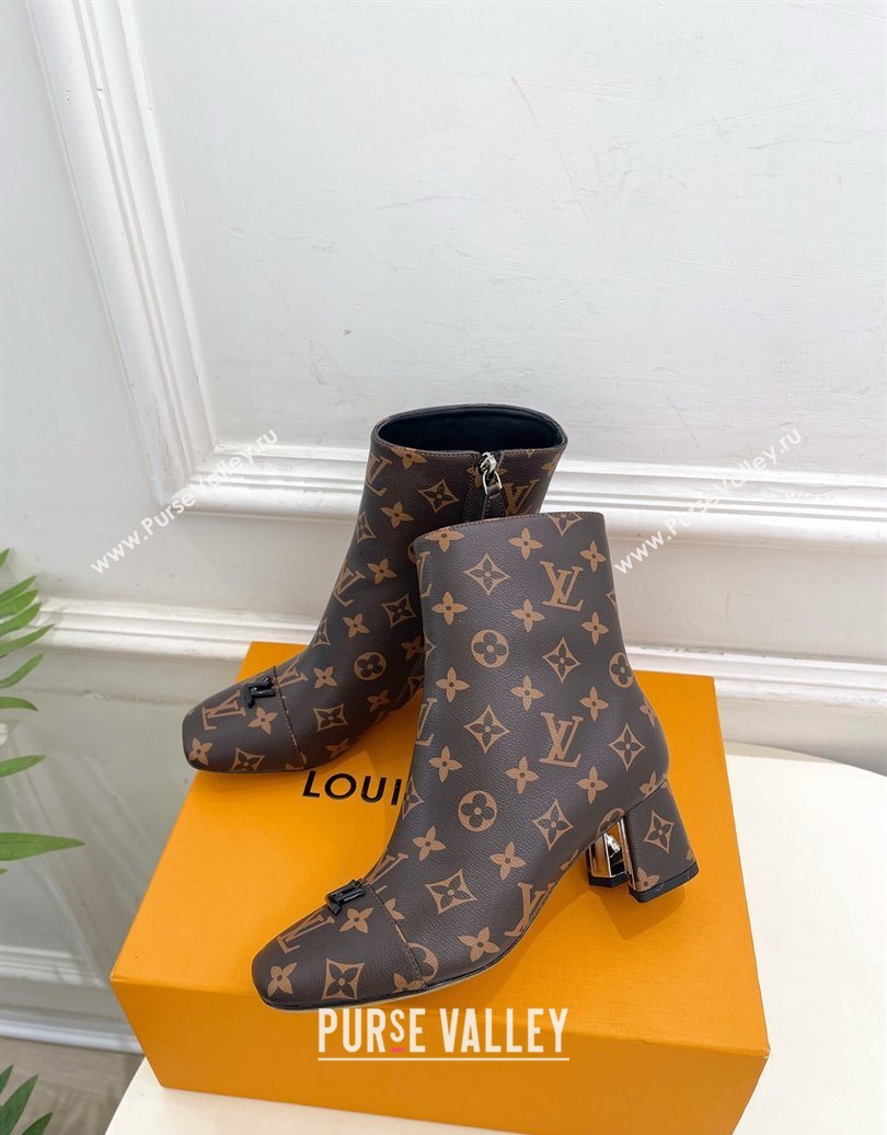 Louis Vuitton Swing Heel Ankle Boots 5.5cm in Monogram Canvas 2025 1AID092 (MD-251021134)