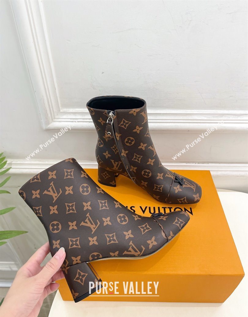 Louis Vuitton Swing Heel Ankle Boots 5.5cm in Monogram Canvas 2025 1AID092 (MD-251021134)