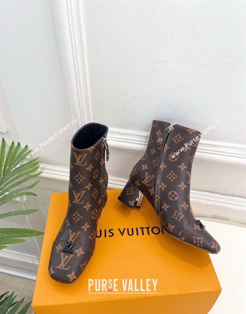 Louis Vuitton Swing Heel Ankle Boots 5.5cm in Monogram Canvas 2025 1AID092 (MD-251021134)