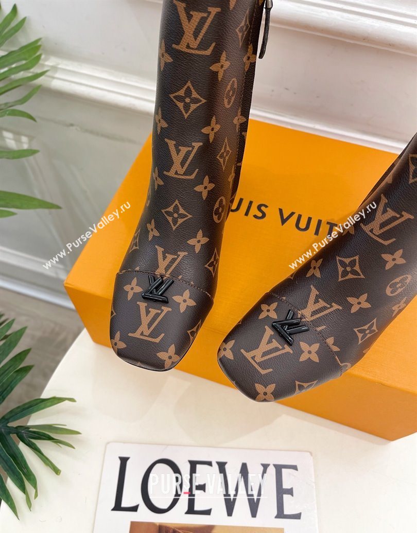 Louis Vuitton Swing Heel Ankle Boots 5.5cm in Monogram Canvas 2025 1AID092 (MD-251021134)