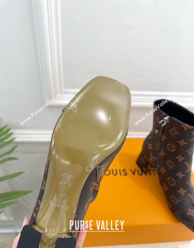 Louis Vuitton Swing Heel Ankle Boots 5.5cm in Monogram Canvas 2025 1AID092 (MD-251021134)