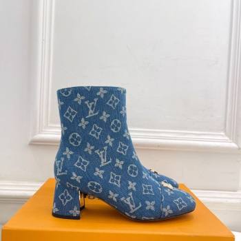 Louis Vuitton Swing Heel Ankle Boots 5.5cm in Monogram Denim Blue 2025 1AID092 (MD-251021135)