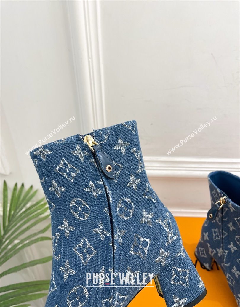 Louis Vuitton Swing Heel Ankle Boots 5.5cm in Monogram Denim Blue 2025 1AID092 (MD-251021135)