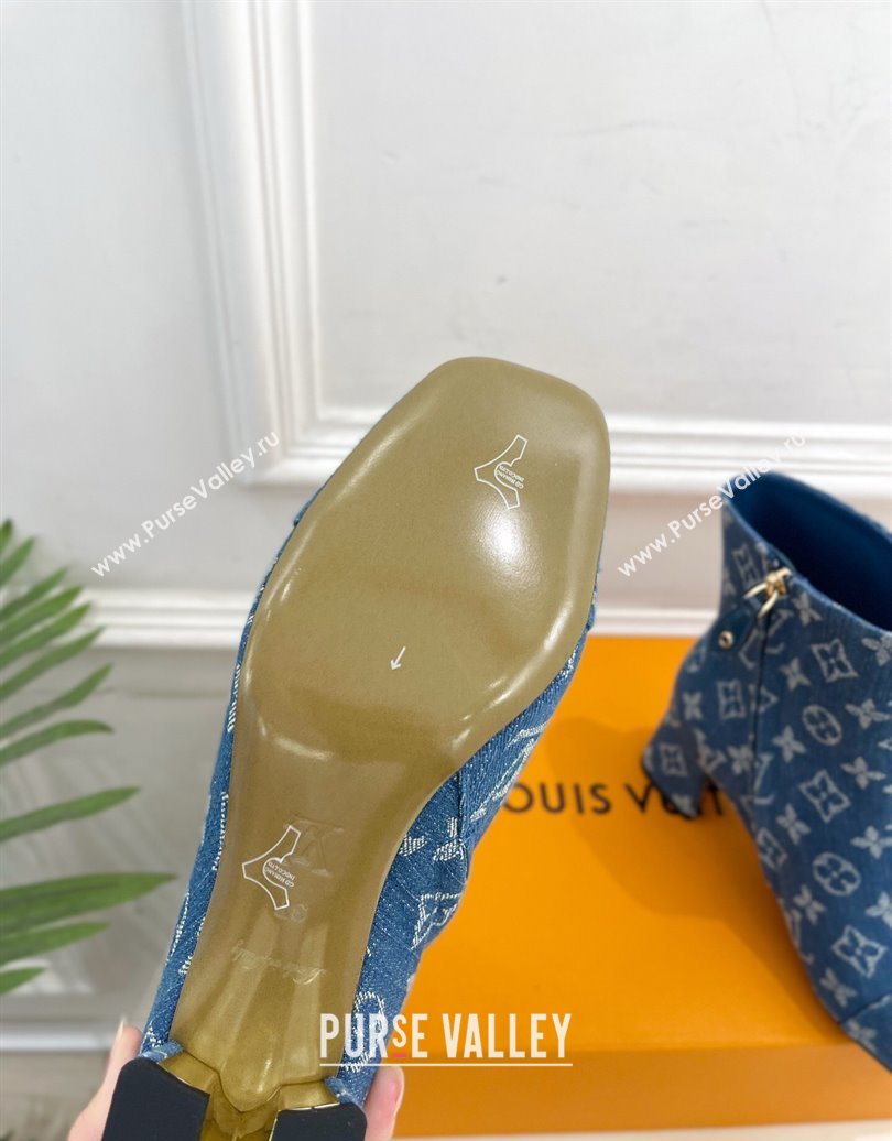 Louis Vuitton Swing Heel Ankle Boots 5.5cm in Monogram Denim Blue 2025 1AID092 (MD-251021135)