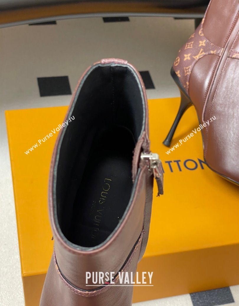 Louis Vuitton 6AM Heel Ankle Boots 9.5cm in Monogram Canvas and Leather with Back Strap Brown 2025 1AIUOR (MD-251021149)