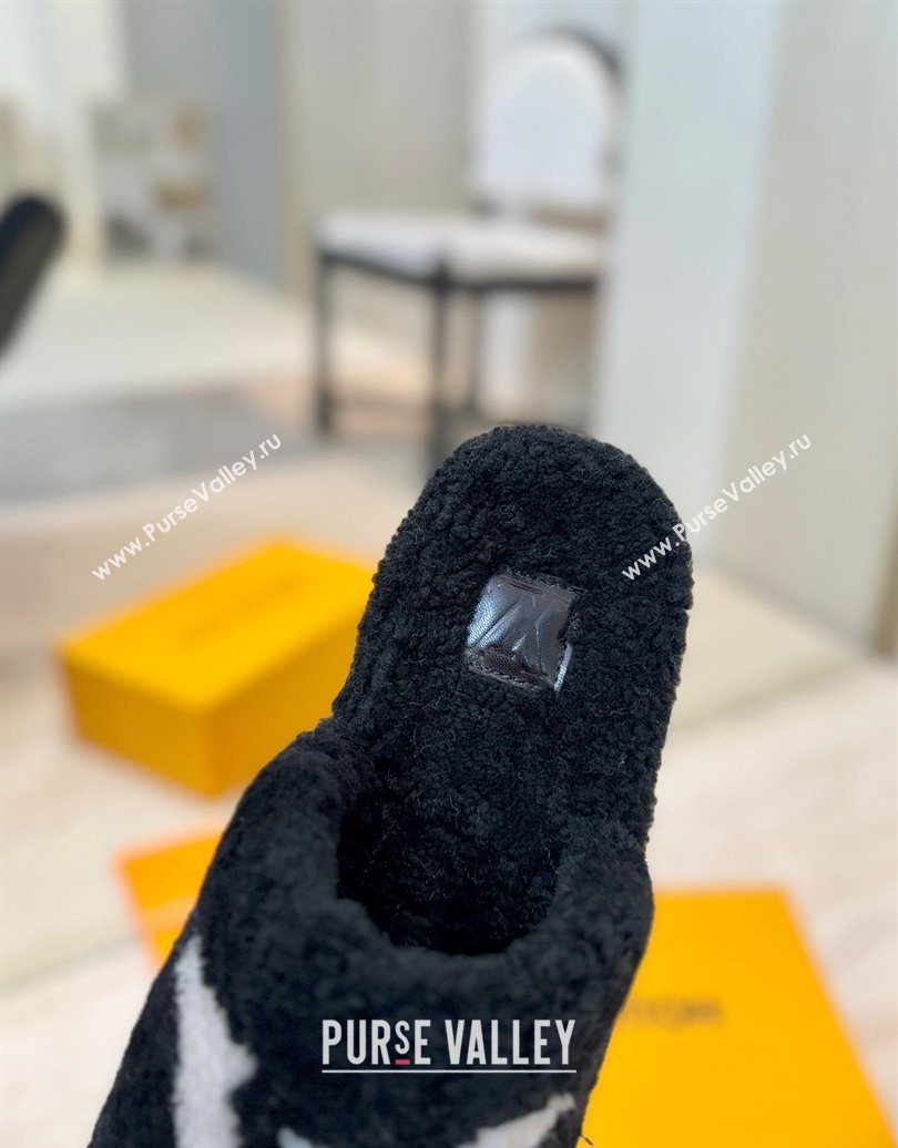 Louis Vuitton Wool Platform Slides Sandal 2cm Black 2025 LV102206 (MD-251022126)