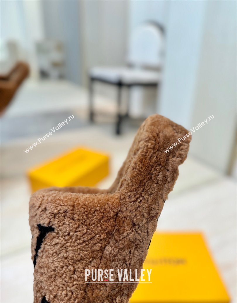 Louis Vuitton Wool Platform Slides Sandal 2cm Brown 2025 LV102206 (MD-251022127)